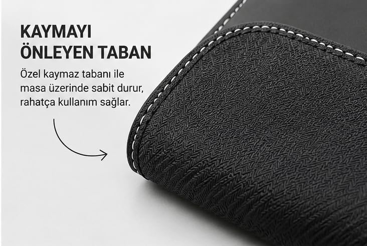 Alternative view of Deri Mouse Pad, Bilek Destekli, Ergonomik Tasarım, Kaymaz Taban, Ofis ve Ev Kullanımı için