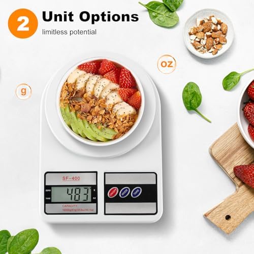 Alternative view of Dijital Mutfak Terazisi 22lb/10kg Kapasite, oz/g Üniteli Paslanmaz Çelik Gıda Ölçeği | Değiştirilebilir USB-C ve Pil Gücü | Yemek Hazırlama, Yemek Pişirme, Pişirme için İdeal