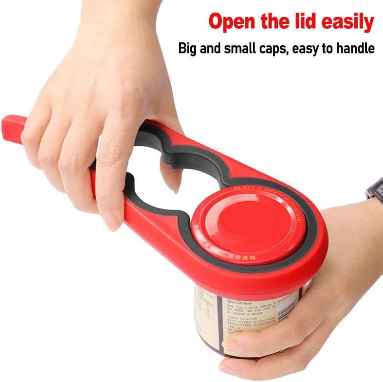 Kavanoz Kapağı Açacağı + 5 Adet Kavanoz Kapağı Hediyeli – Ergonomik Kaymaz Tasarım, Konserve ve Kavanoz Açma Aparatı, Mutfak İçin Pratik Yardımcı Set - Görsel 2