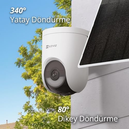 Ezviz HB8 Lite 2K⁺ Bataryalı 360° Dönebilen Kamera + 5W Güneş Paneli Kiti