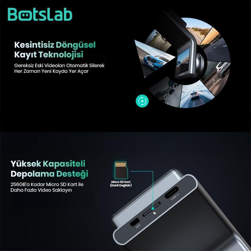 G300H Pro ADAS 3K Ön+Arka WiFi+GPS 150° Geniş Açı Gece Görüşlü Araç İçi Kamera Dash Cam Araç Kamerası+WDR+LCD Ekran+G-Sensör+Sesli Kontrol