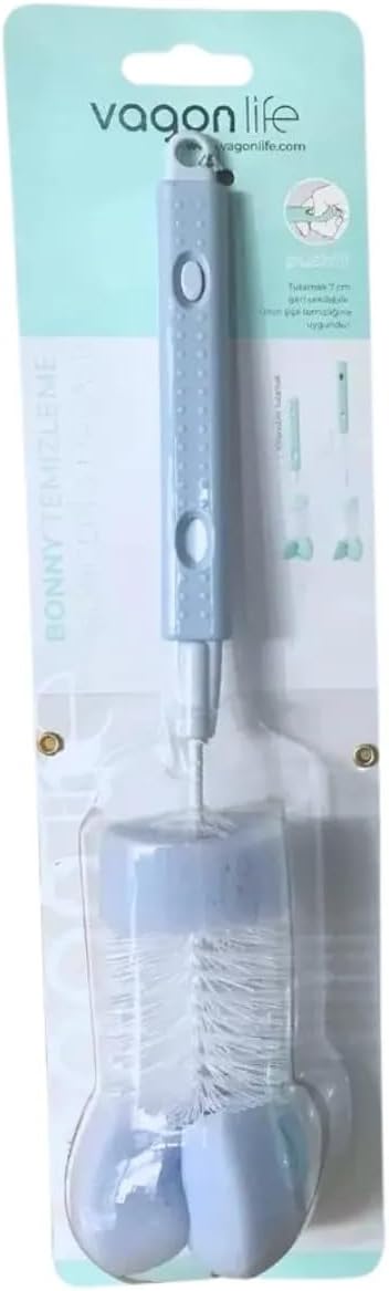 7cm Uzayabilen Matara/Termos/Şişe/kavanoz Temizleme Fırçası Süngerli (Lacivert) - Görsel 3