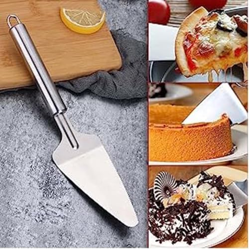 Profesyonel Paslanmaz Çelik Pasta Spatulası, Gümüş Renk, Pizza ve Tatlı Servis Aparatı, Ergonomik Saplı, Çok Amaçlı Mutfak Aracı Spatula - Görsel 2