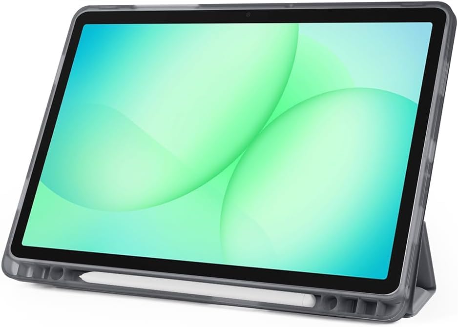 Galaxy Tab S11 SM-X730 X736B ile Uyumlu Akıllı Kılıf, Kalem Bölmeli Lansman Antrasit Origami Standlı Darbe Emici Şeffaf Arka Kapaklı Ultra İnce Popüler Tablet Kılıfı - Görsel 3