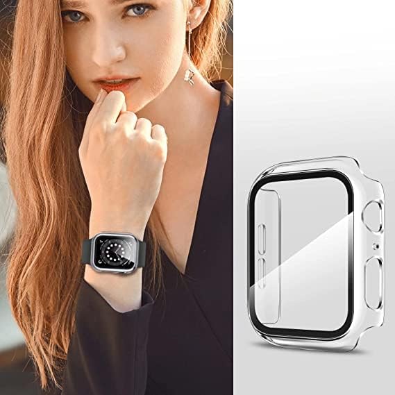 Apple Watch 49 mm Şeffaf Ekran Koruyucu ve Kılıf Bir Arada Tam Koruma Şeffaf Saat Kılıfı