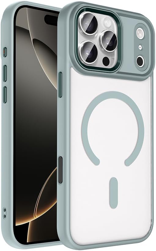Senon Apple iPhone 17 Pro İçin Kılıf Magsafe Uyumlu Şarj Özellikli Zore Krom M-safe Silikon Kapak (Gri) - Görsel 2