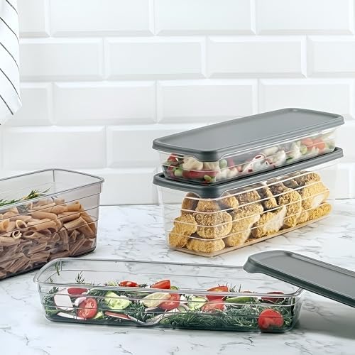 Hobby Life Trend 3'lü Kare Saklama Seti – Geniş Hacimli, İstiflenebilir Modern Mutfak Düzenleyici (Sis Grisi) - Görsel 3
