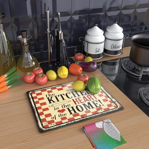 Alternative view of Cam Kesme Tahtası ve Sunumluk My Kitchen Heart Desenli 20x30 Cm