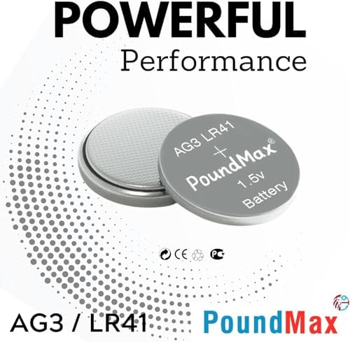 Alternative view of 20 X PoundMax AG3 LR41 LR736 / L736 / G3 / G3A / 3GA / 192 / GP192 / V3GA / RW87 1.5V PoundMax Alkalin Düğme Piller Küçük Elektronik Ev Aletleri, Araba Anahtarları, ölçüm cihazları