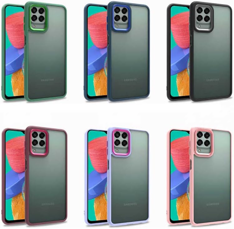 Galaxy M33 Kılıf Arkası Şeffaf Kenar Korumalı Silikon Flora