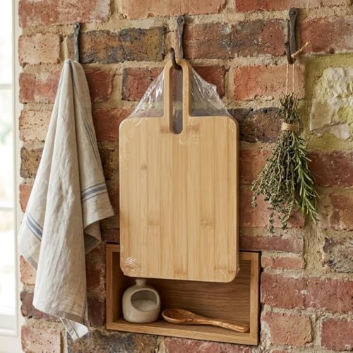 Bambu Kesme Tahtası, Doğal Bambu Malzeme, Saplı Tasarım, Servis Tepsisi, 36x20 cm, Peynir Sunum Tahtası - Görsel 2