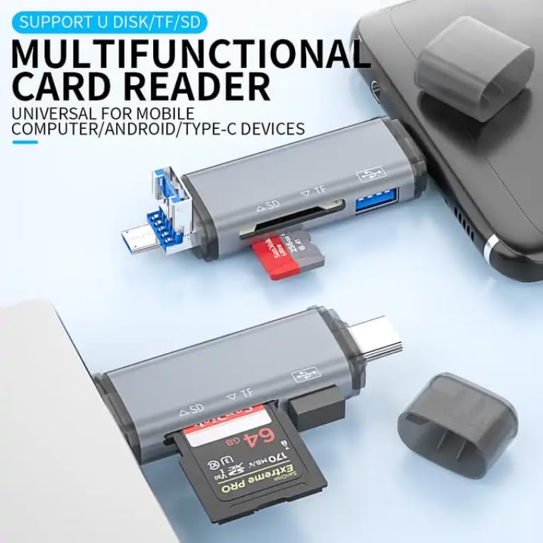 Usb Otg Kart Okuyucu Type-C to USB Uçlu PC Bilgisayar ve Notebook Uyumlu Mikro SD Kart Okuyucu USB A to USB CADS-307 (3in1)