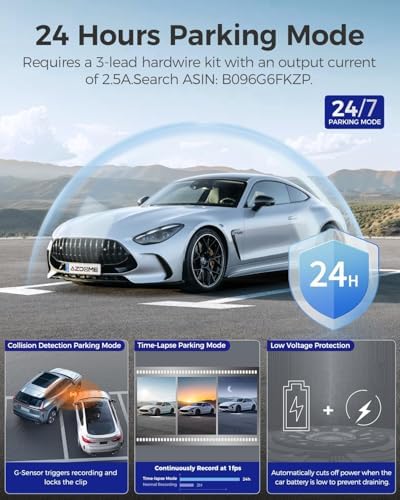 AZDOME V600 1080p Araç Kamerası – Üç Kameralı,g Sensör,gece Görüş,geri Görüş Kameralı,su Geçirmez,yol Kayıt - Görsel 3