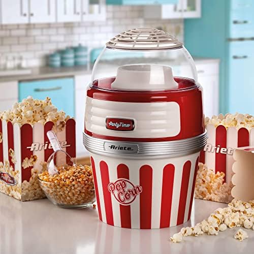 Party Time Servis Mısır Patlatma Makinesi Kırmızı 2957/00 - Popcorn Maker XL, 2 Dakikada 60 gr Mısır Patlatma Kapasitesi, 1100 Watt