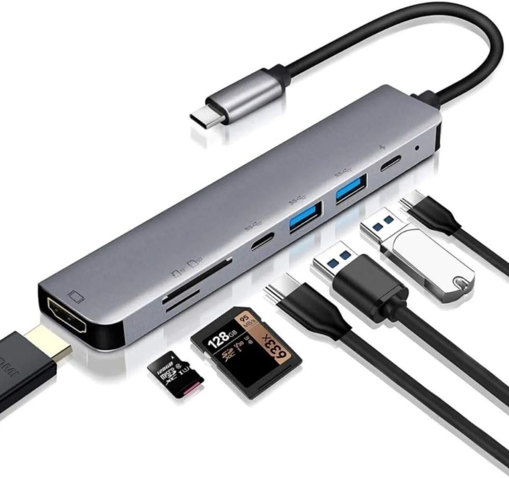 7 In 1 Sd Usb Type-c Hub Hdmı Girişli Macbook Çevirici Çoklayıcı