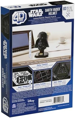4D Build - Darth Vader kaskı - kaliteli kartondan detaylı 3D model kiti, 83 parça, 12 yaşından itibaren hayranları için