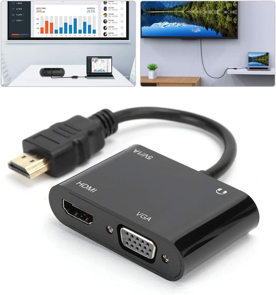 1080P 2in1 Hd'den Vga'ya Hdmi to VGA Hd Dönüştürücü Bilgisayar Projeksiyonu - Hd Ürünleri Için Tv Adaptörüne VGA Ürünlerini Bağlama ZR724