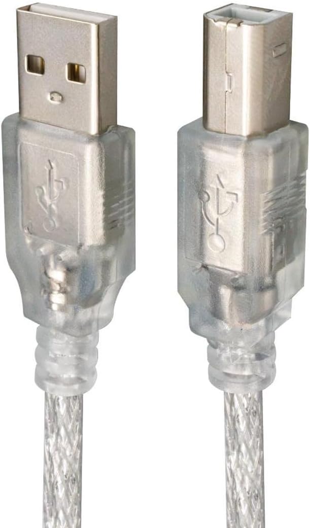 5 Metre 1316 2.0V ŞEFFAF Kaliteli, Uzun ömürlü kullanım USB YAZICI KABLOSU (5 Metre)
