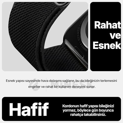 Alternative view of Apple Watch için Uyumlu Bilek Kalınlığına Göre Ayarlanabilir Yumuşak Kumaşlı ve İnce Görünümlü Dayanıklı Sık Dokuma Kumaş Kordon