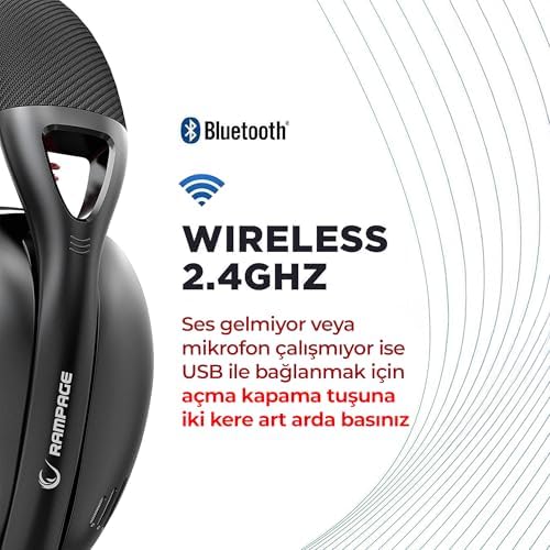 Crack H11 Siyah Wireless 2.4G+ Bluetooth Mikrofonlu Oyuncu Kulaklığı