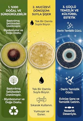 Magic Sponge Sihirli Sünger Limon Desenli