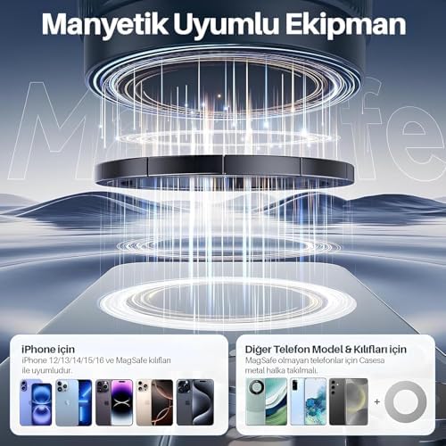 Araç içi ve Masaüstü 360 Derece Dönebilen Vakum Özellikli Magnetik Telefon Tutucu (B KALİTE) - Görsel 3