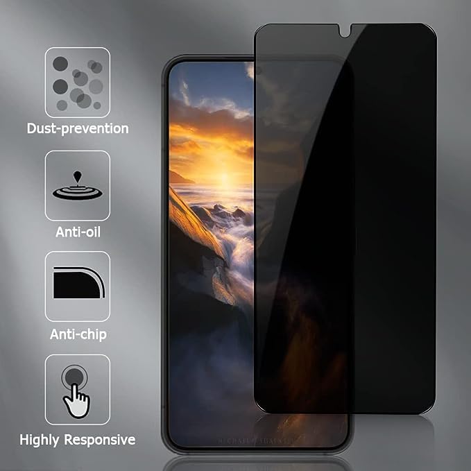 Alternative view of Xiaomi Redmi Note 9 Pro Gizli Hayalet Ekran Koruyucu, Yandan Görünmeyen Full Ekran Koruyucu Cam, Tam Gizlilik Tam Koruma.