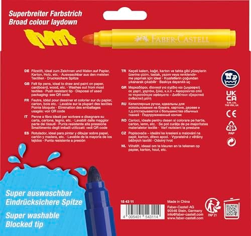 Jumbo Keçeli Kalem Seti, 12 Renk, Geniş Yuvarlak Uç, Yıkanabilir Su Bazlı Mürekkep, Baskıya Dayanıklı Uç - Görsel 3