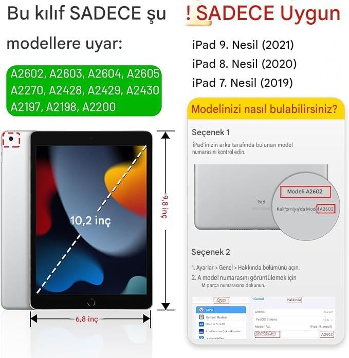 Covpor Standlı Askılı Karakterli Astronot Çocuk Kılıfı, Apple iPad 9. 8. 7. Nesil 10.2 inç ile uyumlu - Lacivert - Görsel 3