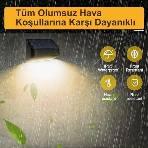 Güneş Enerjili 8 Renk Geçişli Duvar Aydınlatma (4 Adet) / GT-SL16