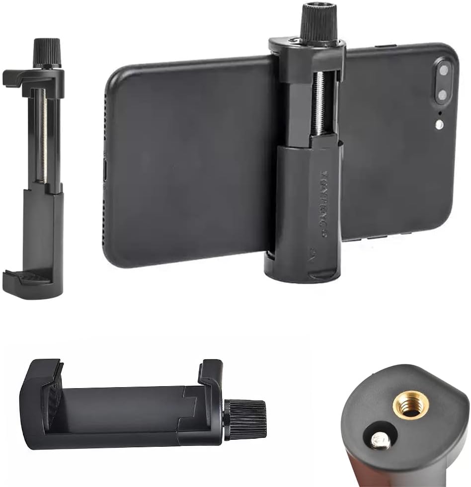 Alternative view of Dikey Ve Yatay Açılabilir Profesyonel Fotoğraf ve Video Çekim Aparatı Kolay Taşınabilir Ergonomik (Min 5cm Max 10cm) Telefon Tutucu Tripod Başlık Aparatı (Siyah)