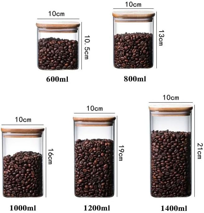 Alternative view of 1400ml Sızdırmaz Vakumlu Bambu Kapaklı Borosilikat Cam Kavanoz – Hava Geçirmez & Dayanıklı Gıda Saklama Kabı (10cm x 21cm)