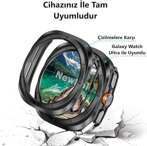 Alternative view of Samsugn Galaxy Watch 7 Ultra 47mm Kasa Koruyucu Kılıf Şeffaf – Tam Uyumlu Sert PC Darbeye Dayanıklı Galaxy Watch 7 Ultra ile uyumlu Kapak Akıllı Saat Kılıfı (Şeffaf)