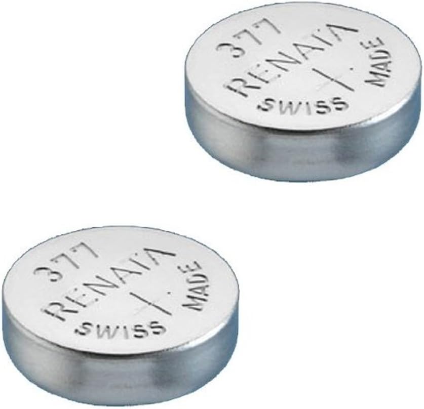 Alternative view of Renata 2 x Pil ( SR626SW Uhrenbatterien 377, gümüş renkli, 1,55 V, İsviçre'de üretilmiştir)