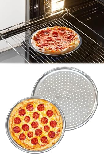 Alternative view of Paslanmaz Çelik Pizza Tepsisi,Delikli Lahmacun Ve Pizza Tavası,Fırın Tepisisi (32 Cm)