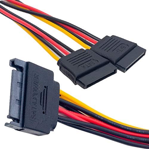Alternative view of Sata Çoklayıcı, 1 Erkek 2 Dişi 2 Port Çoklayıcı, 15 Pin, Sata HDD Bağlantı Kablosu,