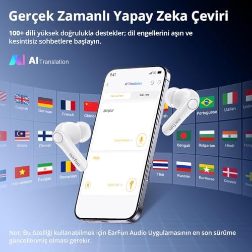 Alternative view of EarFun Air Pro 4+ Bluetooth Kulakiçi Kulaklık - Bluetooth 6.0-54 Saat Çalma Süresi - Çoklu Cihaz Bağlantısı - IP55 - Beyaz (EarFun Türkiye Garantili)