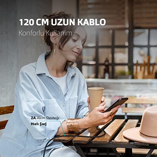 AlumiCable Micro USB 120cm Şarj Kablosu - Altın (2DK11A) - Görsel 3