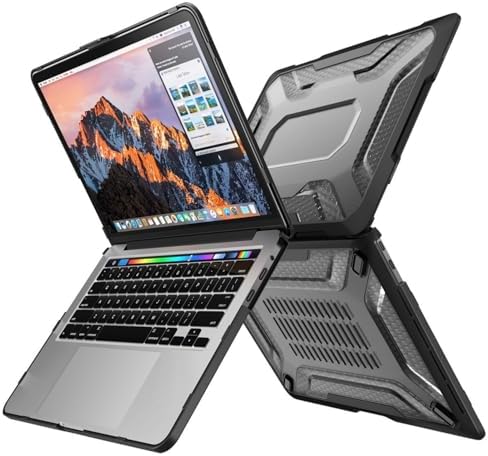 Macbook Air Kılıf 13 inç A1932 Modeli için Mac Koruyucu Güçlü ve Çizilmeye Dayanıklı Darbe Emici OutDoorSC 2018-2019 ile Uyumlu Siyah