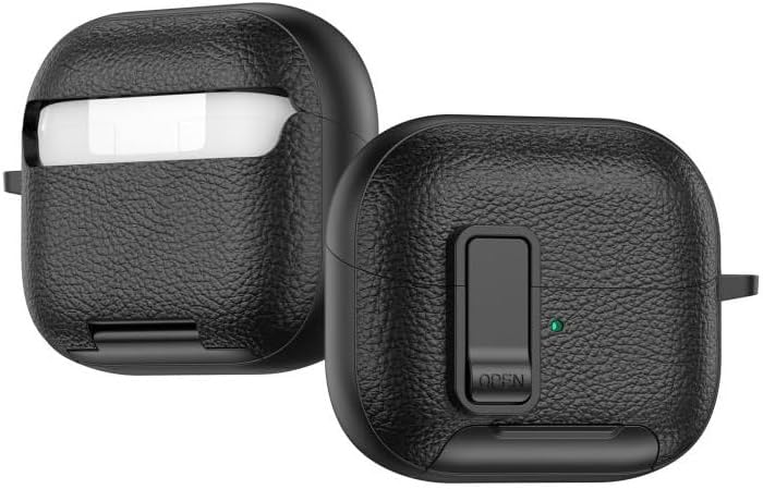Galaxy Buds 3-Pro-3 FE için Guard-Stant Kulaklık Kılıfı Çizilme ve Darbe Önleyici Buds 3 Pro Koruyucu Rahat Tutuş Sağlayan Kilit Tasarımlı Deri Görünümlü Buds 3 Pro Kılıfı (Siyah) - Görsel 2