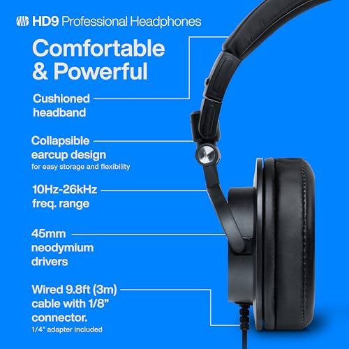 Presonus HD9, Profesyonel Dinleme Kulaklığı, Siyah