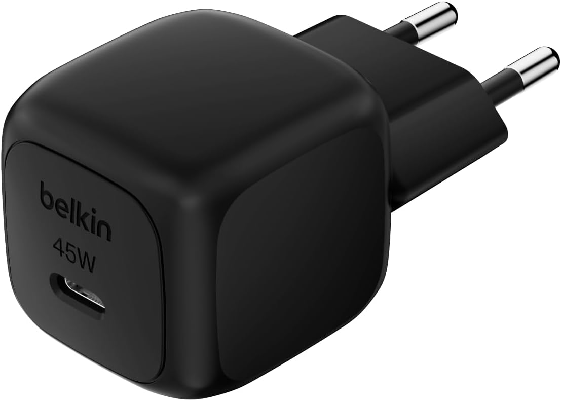 Kompakt Duvar Şarj Cihazı 45 W, Apple iPhone 17, 16 and 15 Serisi, Galaxy S25, iPad, AirPods ve Daha Fazlası için USB-C Güç İletimli Hızlı Şarj, Siyah - Görsel 3