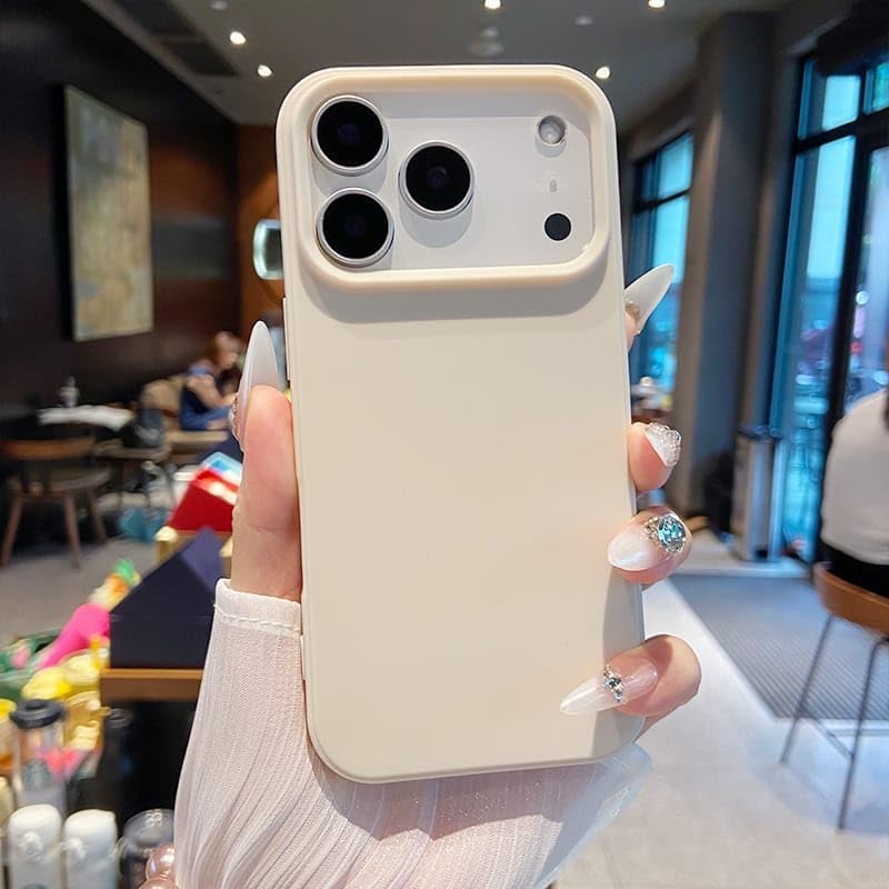 iPhone 17 Pro ile Uyumlu İçi Kadife Lansman Silikon Kılıf – Kamera Korumalı, Darbe Emici, Premium Yumuşak Kapak Beyaz - Görsel 3