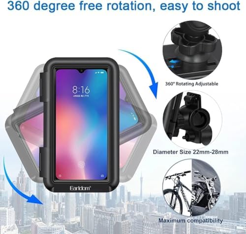 Alternative view of Eh-139 Motosiklet Telefon Tutucu Ayna Tipi Su Geçirmez Dokunmatik Dikiz Aynası 4,7-7 inç Bisiklet Motor