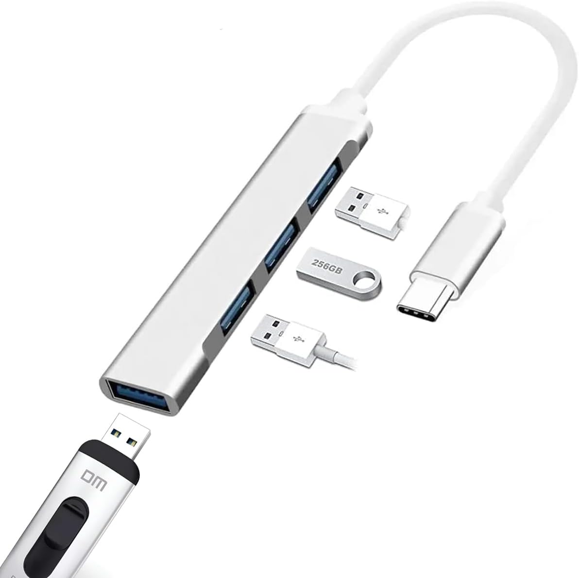 Type-c To USB Hub 4 Port Çoklayıcı Macbook İle Uyumlu Çoğaltıcı Adaptör - Görsel 2