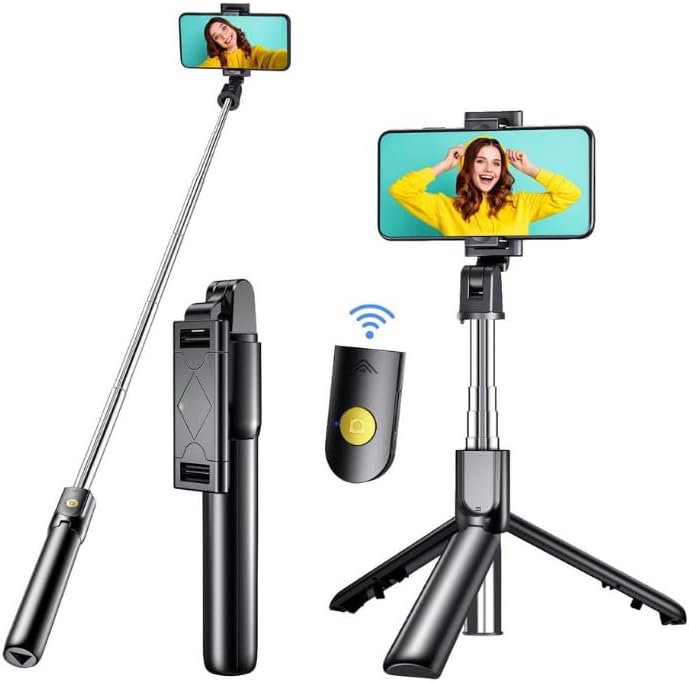 Alternative view of Bluetooth Uzaktan Kumandalı Tripodlu Selfie Çubuğu – Paslanmaz Çelik Gövde, 70 cm Uzayabilir, iOS & Android Uyumlu, Kablosuz Uzaktan Deklanşörlü Telefon Tripodu