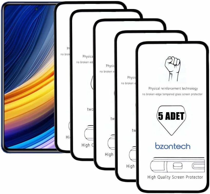 Alternative view of Poco x3 Pro ile Uyumlu Ekran Koruyucu Tam Kaplayan 5li Set