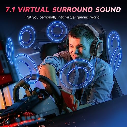 3,5 mm Ses Jaklı Oyun USB Kulaklığı, 7.1 Surround Ses, Çıkarılabilir Mikrofon, Ses Kontrolü, Kablolu Kulaklıklar Siyah PS5/PS4/Anahtar/XBOX denetleyici H9 için