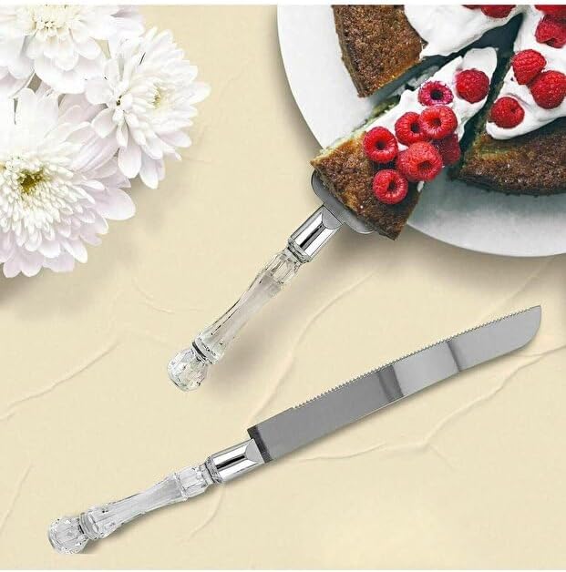 Saplı Pasta Servis Seti Spatula Bıçak Ikili Set