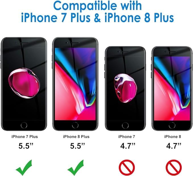 iPhone 7 Plus/8 Plus Gizli Hayalet Ekran Koruyucu, Yandan Görünmeyen Full Ekran Koruyucu Cam, Tam Gizlilik Tam Koruma. (Siyah) - Görsel 3